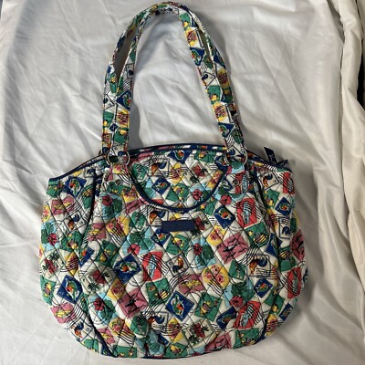 Vera Bradley Cuban Stamps Double Handle Shoulder Bag