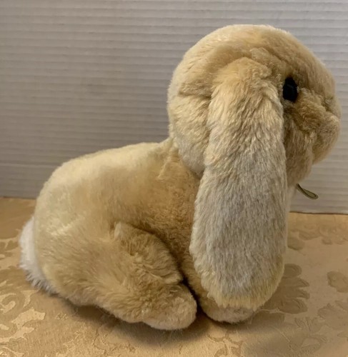 Miyoni by Aurora Lop-eared Bunny Rabbit Plush Tan with Neck Tag - Picture 2 of 10