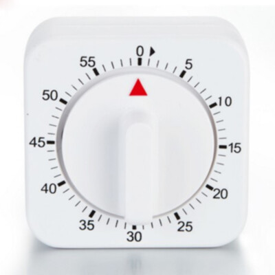 60 Minutes Kitchen Timer Count Down Alarm Reminder White Square Mechanical Timer