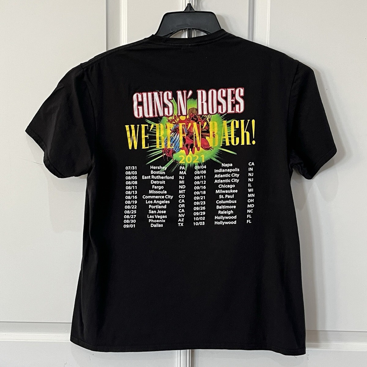 GUNS'NROSES WORLD TOUR 2007 Tシャツ　黒 GUNS N' ROSES 2007 ワールドツアー バンド Tシャツ S 黒 - メルカリ