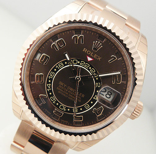 Rolex Sky Dweller 326935 Everose Gold Chocolate Sunray Arabic Dial