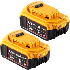 2 Pack 20V 8.0AH Battery For DeWalt 20 Volt Max Lithium Ion DCB206-2 DCB205-2