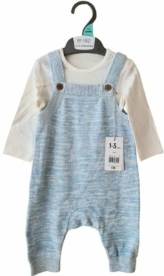 Ex Mothercare Baby Jungen blau Sterne Latzhose & Top winzig neu mit Etikett 0 1 3 6 9 Monate £18