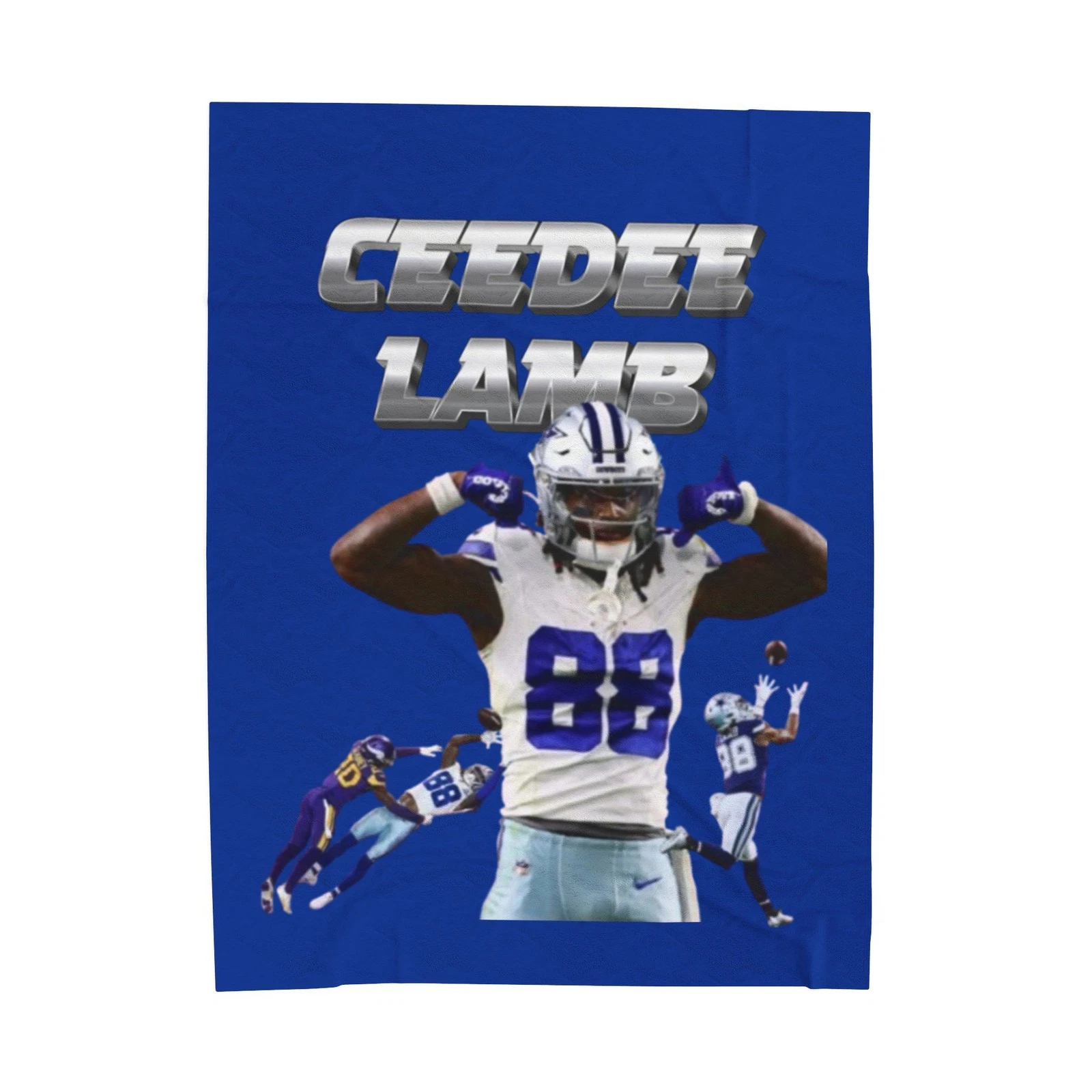 Vintage CeeDee Lamb Velveteen Plush Blanket