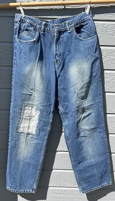 Sean John Jeans Mens 40x30 Patchwork Classic Relaxed Fit Factory Distressed Y2K