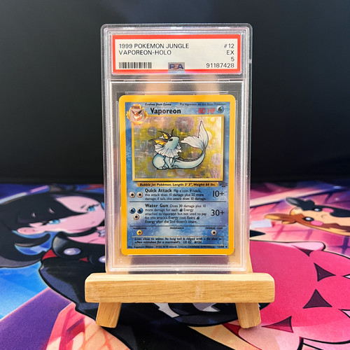 Pokémon, Vaporeon, #12, Jungle, Holo, PSA 5