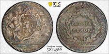 1756 France Silver Jeton PCGS AU58 TOP POP Feuardent-10682 Rare Toned Beauty