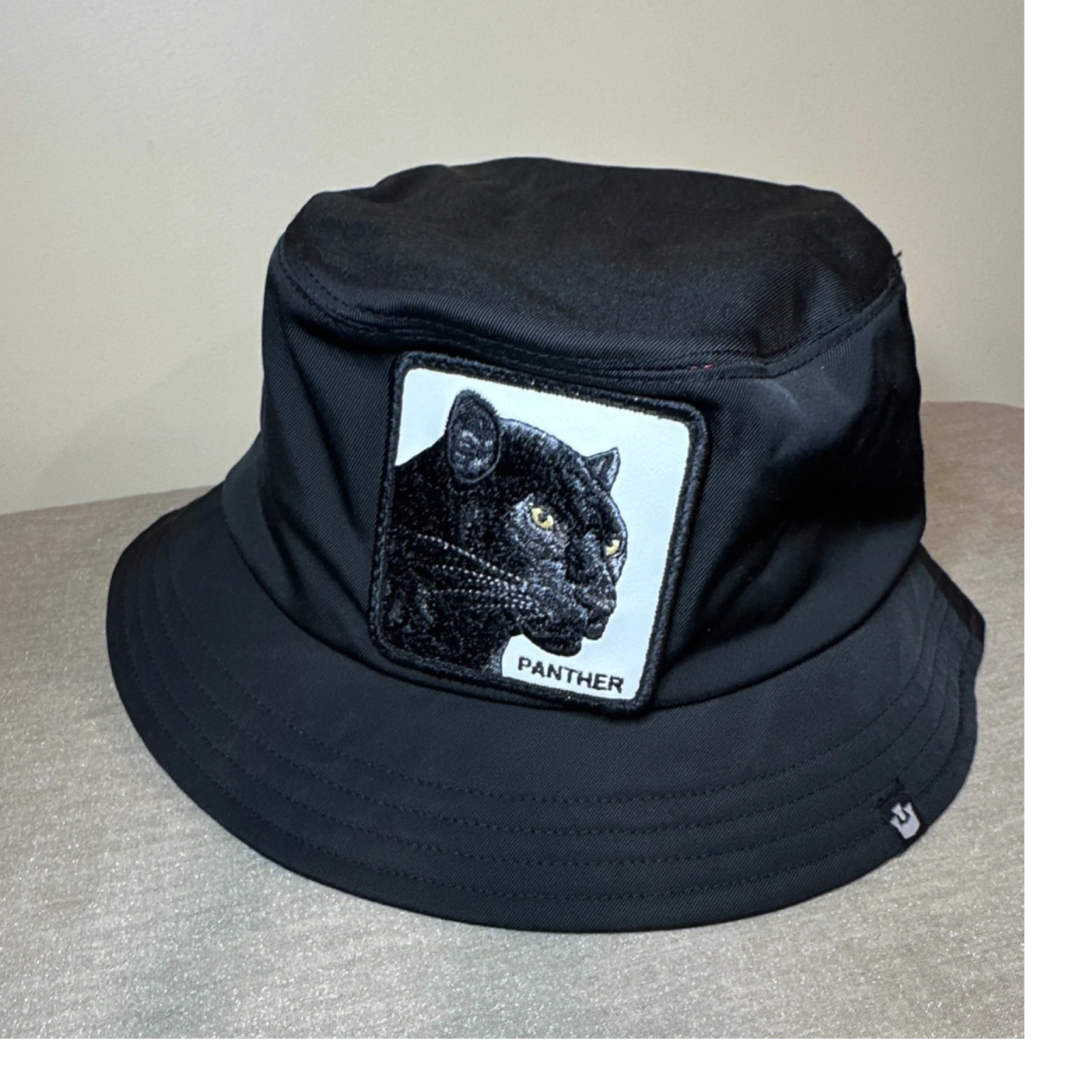Goorin Bros Panther Black Wide Brim Bucket Hat Men S/M Animal Theme