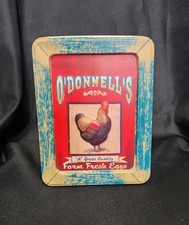 Vintage O'Donnell's Farm Fresh Eggs Decorative Tin With Rooster