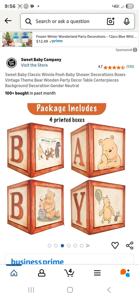 Kit de decoraciones para baby shower Winnie the Pooh Foto 3 de 4