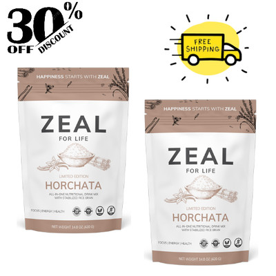 2 Pack Zeal HORCHATA - 30 Day Wellness Bag, (2X 420 Grams) Freeshiping