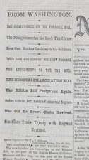 New York Tribune 2/28/1863 Missouri Emancipation Bill / Jeff Davis cotton seized