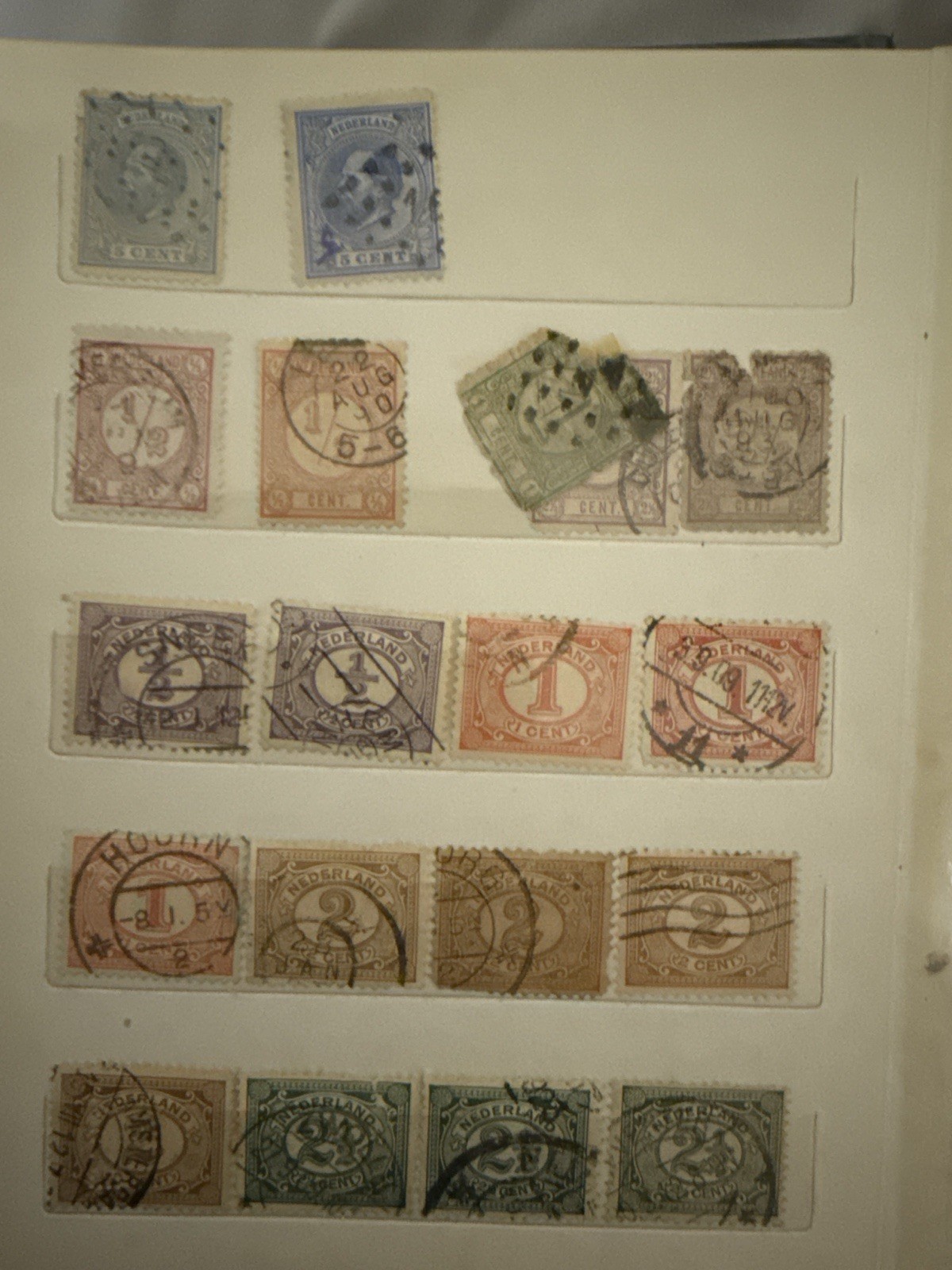 1800s to 1950s Rare Netherlands Stamp Collection Used Album Pages