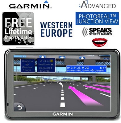 GARMIN 2445 SAT NAV 2026 LIFETIME MAPS UK WESTERN EUROPE ADV FEATURES S L400 