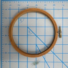 Vintage 6 Inch Wooden Embroidery Hoops Set of 2 Round Wood Sewing Frames