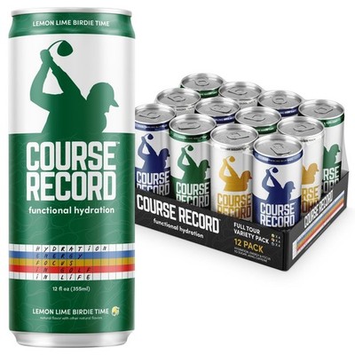 Functional Hydration Drink for Golfers   COURSE RECORD Variety Pack   12 Cans 