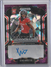 XZAVIER HENDERSON 2025 PRIZM DRAFT PICKS #DPA-XHN PURPLE ICE AUTO /199 BEARCATS