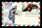 DR JIM STAMPS US FIRST DAY CARD WINTER OLYMPICS SPEED SKATING AIR MAIL