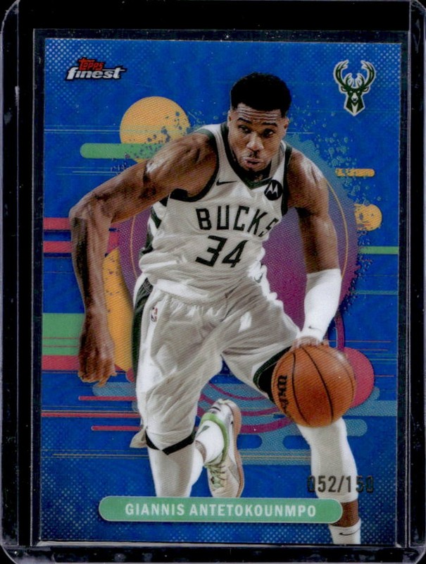 2025-26 Topps Finest Giannis Antetokounmpo Uncommon Blue Refractor #/150 Bucks