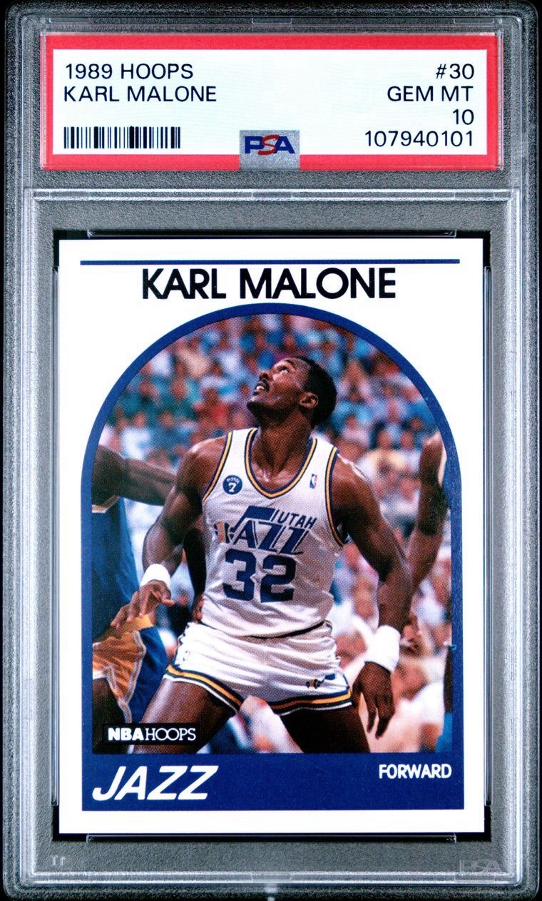 Karl Malone 1989 Hoops #30 PSA 10 GEM MINT Utah Jazz HOF Low Pop 127