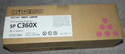 SEALED Genuine Ricoh Savin Lanier SP C360X Toner Cartridge MAGENTA