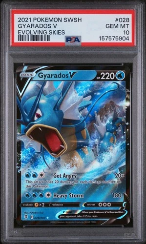 Gyarados V 028/203 - SWSH07: Evolving Skies Holo (PSA 10)