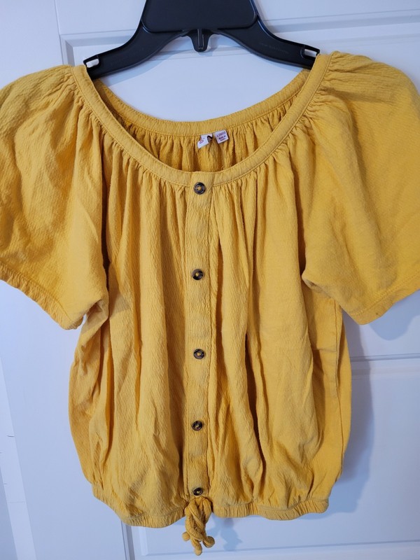 SO Girl's Short Sleeve Yellow Top Size Large (10/12)