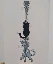 Original Watercolour Painting "Cats Hanging Around" 8 1/4" x 11 3/4"