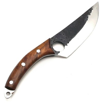 Unique Handmade D2 Steel Skinner Knife Burl Wood Handle Fathers Day Gift  Sheath