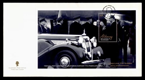 DR WHO 2002 ALDERNEY GUERNSEY FDC QEII 50TH ANIV S/S L2 w29679