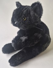Folkmanis Hand Puppet Black Kitten Soft With Tags Full Body Cat with Long Tail
