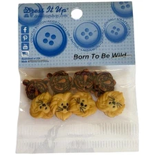 Dress It Up Born To Be Wild Buttons - Shank Zoo Safari Jungle Lion Tiger 135