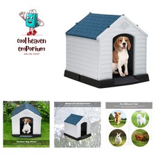 Insulated Plastic Dog House with Elevated Floor - Perfect for -Round Use