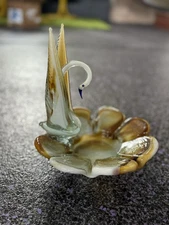 MCM 1940s Murano Swan Hand Made Art Glass Hollywood Regency Dish