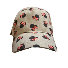 Disney World Minnie Mouse Baseball Hat Cap Strapback All Over Print Grey Gray