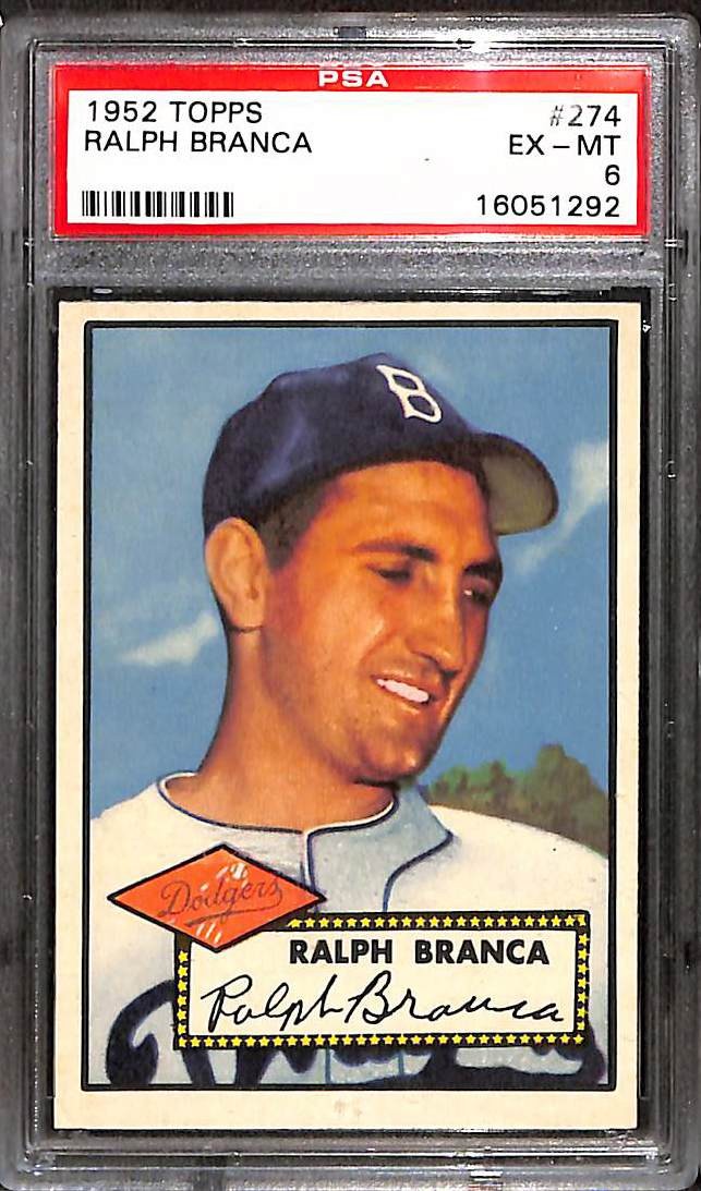 1952 Topps #274 RALPH BRANCA PSA 6 EX-MT 16051292