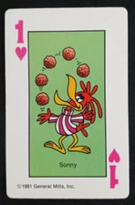 1981 General Mills Cereal Card Game Hearts Sonny 1 Hearts