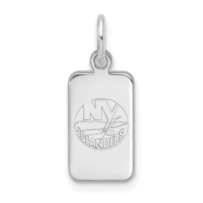 Sterling Silber rhodiniert NHL LogoArt New York Islanders Tag Anhänger