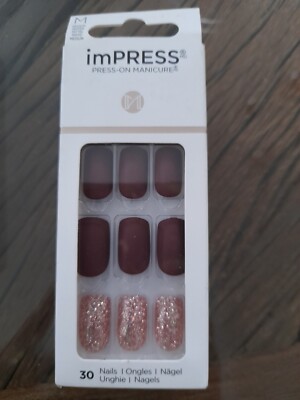KISS imPRESS PRESS-ON MANICURE 30 Nails selbstklebend Fingernägel FORBIDDEN neu