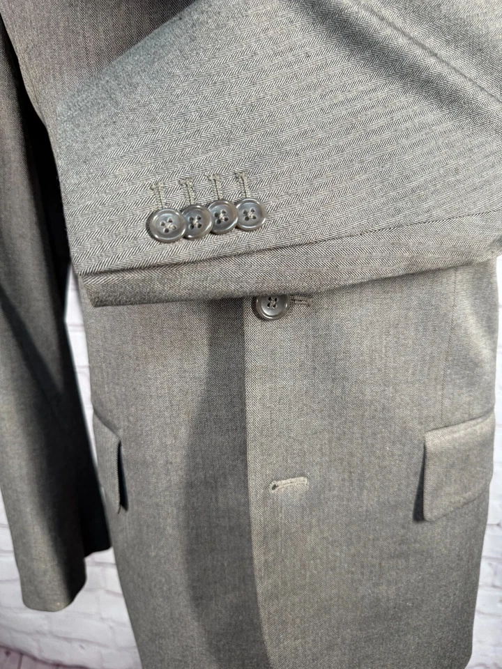 BANANA REPUBLIC Mens Brown HERRINGBONE REG FIT Sport Coat Blazer Jacket 40S - Image 4 of 4