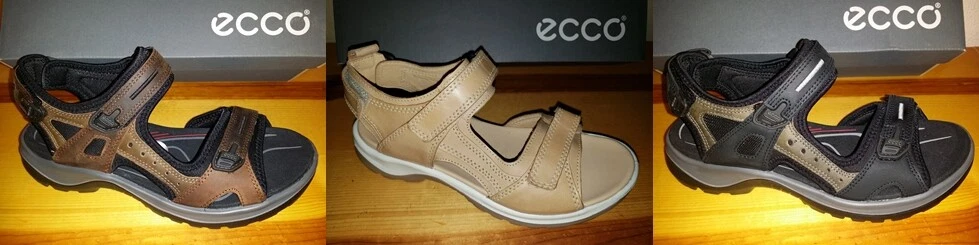 NUOVO sandalo donna ECCO Yucatan nero bisonte marrone polvere 37