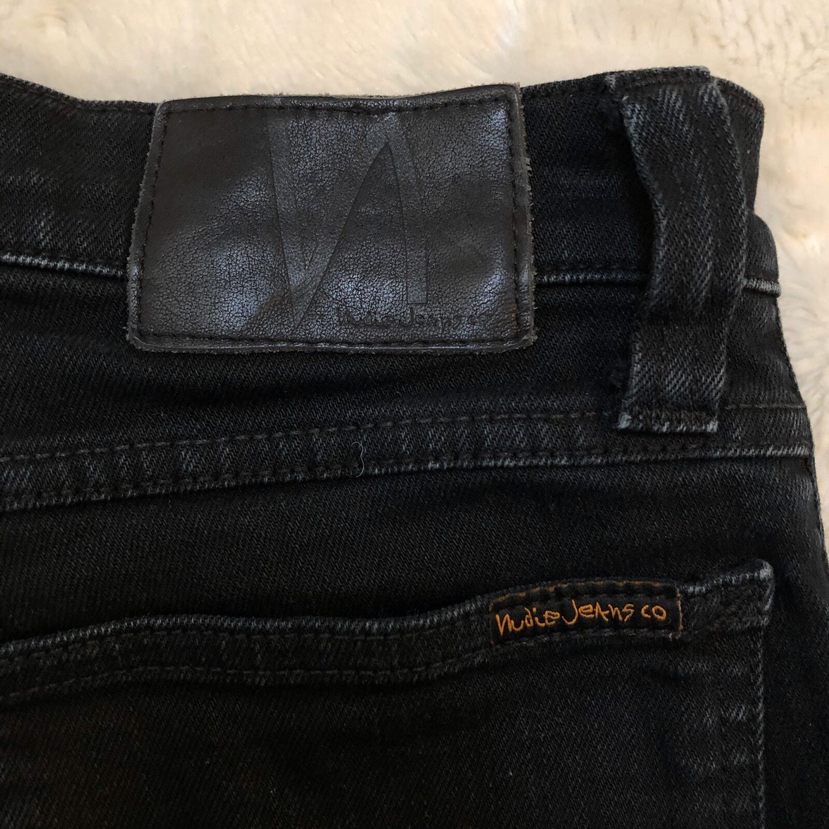 Nudie Jeans Womens Tight Long John Black Black Denim Skinny Sz 25 