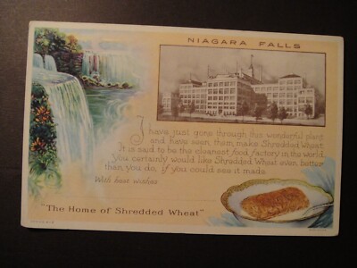 EARLY 1900sADVERTISING POSTCARD USA SHREDDED WHEAT FACTORY  NIAGARA FALLS NY (D)