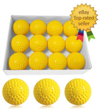 Pitching Machine Baseballs, 12 Pack Yellow Dimpled Baseballs, 9-Inch Pitching Ma