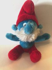 Papa Smurf Stuffed Plush Animal VTG 1979 10/5" Peyo Cartoon Animation