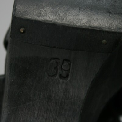 Munoz Vrandecic Ladies 39 (8.5) Black Leather Wood Platform Munoz Vrandecic Ladies 39 (8.5) Black Leather Wood Platform