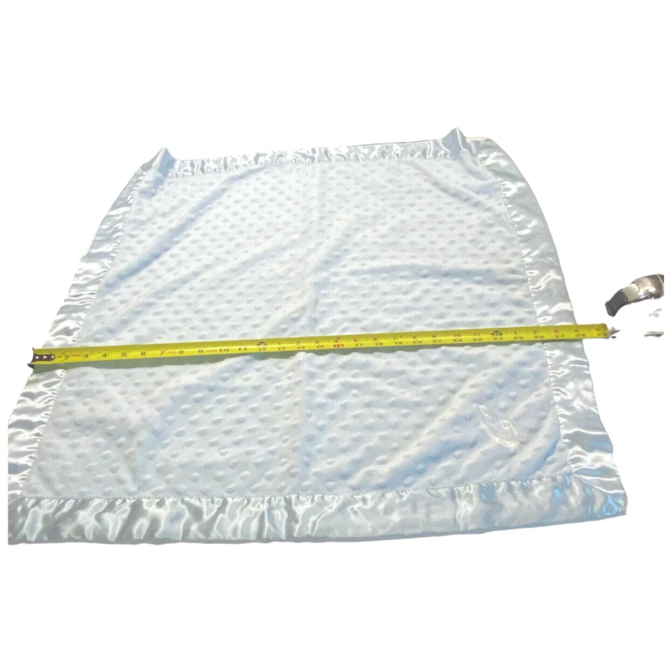 Bearington Baby Blue Minky Bumpy Dots Lovey Manta de Seguridad Borde Satinado Foto 2 de 4