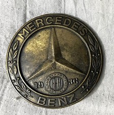 Mercedes Benz Promo Brass Belt Buckle 1936 Star Emblem Vintage 1970s