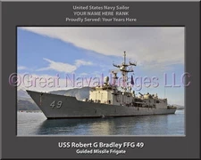 USS Robert G Bradley FFG 49 Personalized Canvas Ship Photo 2 Print Navy Veteran