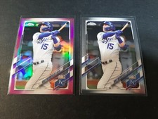 2021 Topps Chrome Whit Merrifield Pink Refractor/Base/Refractor #107 (3) Royals 